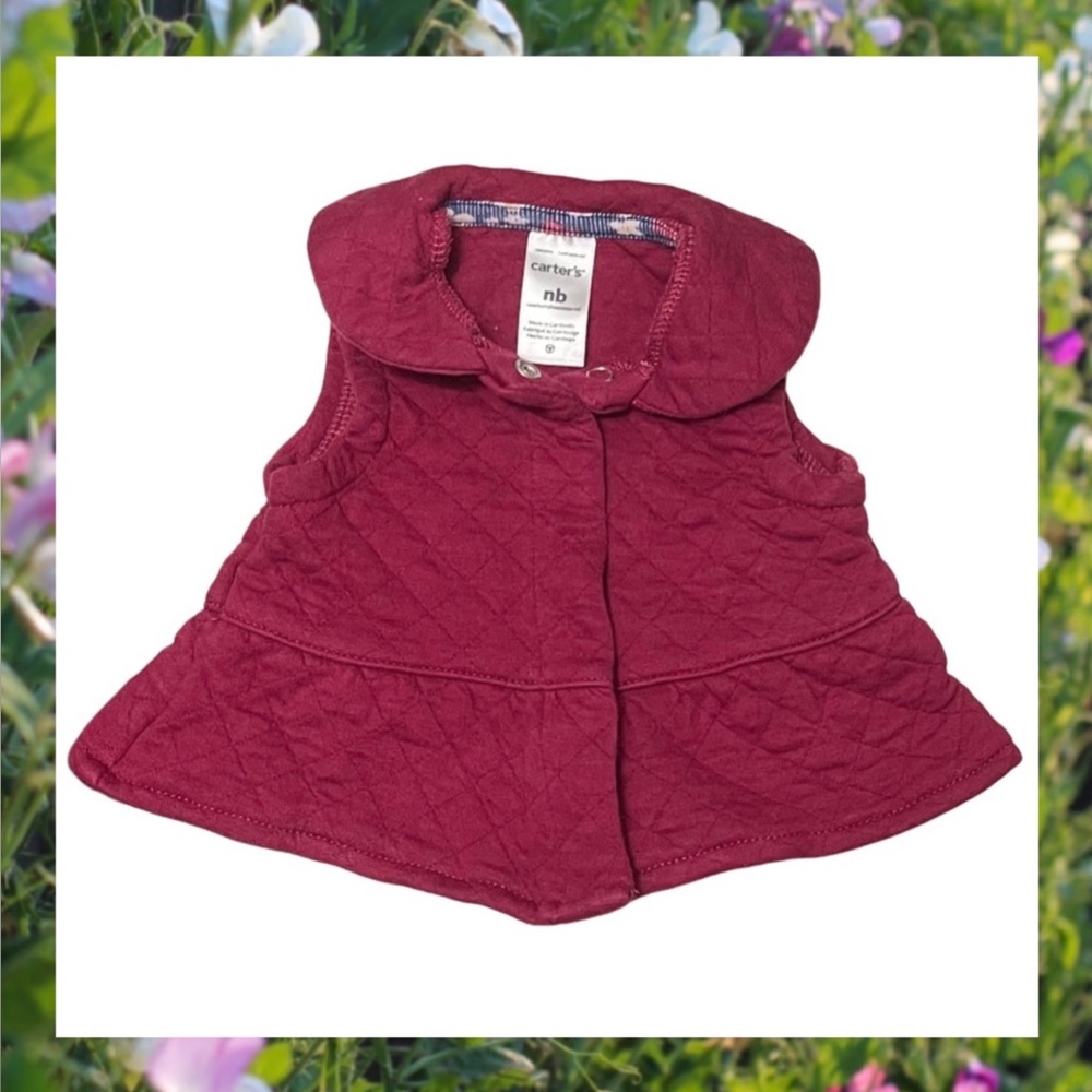 CARTERS Baby Girl Quilted Berry Baby Vest - Newborn